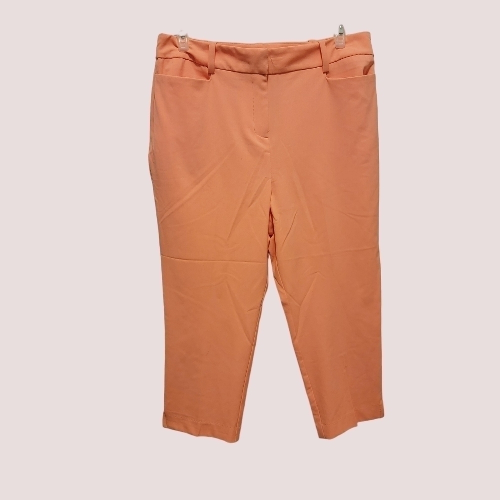NY&C Woman Size 18 Petite~ Coral Trousers Pants Stretch NWT T12